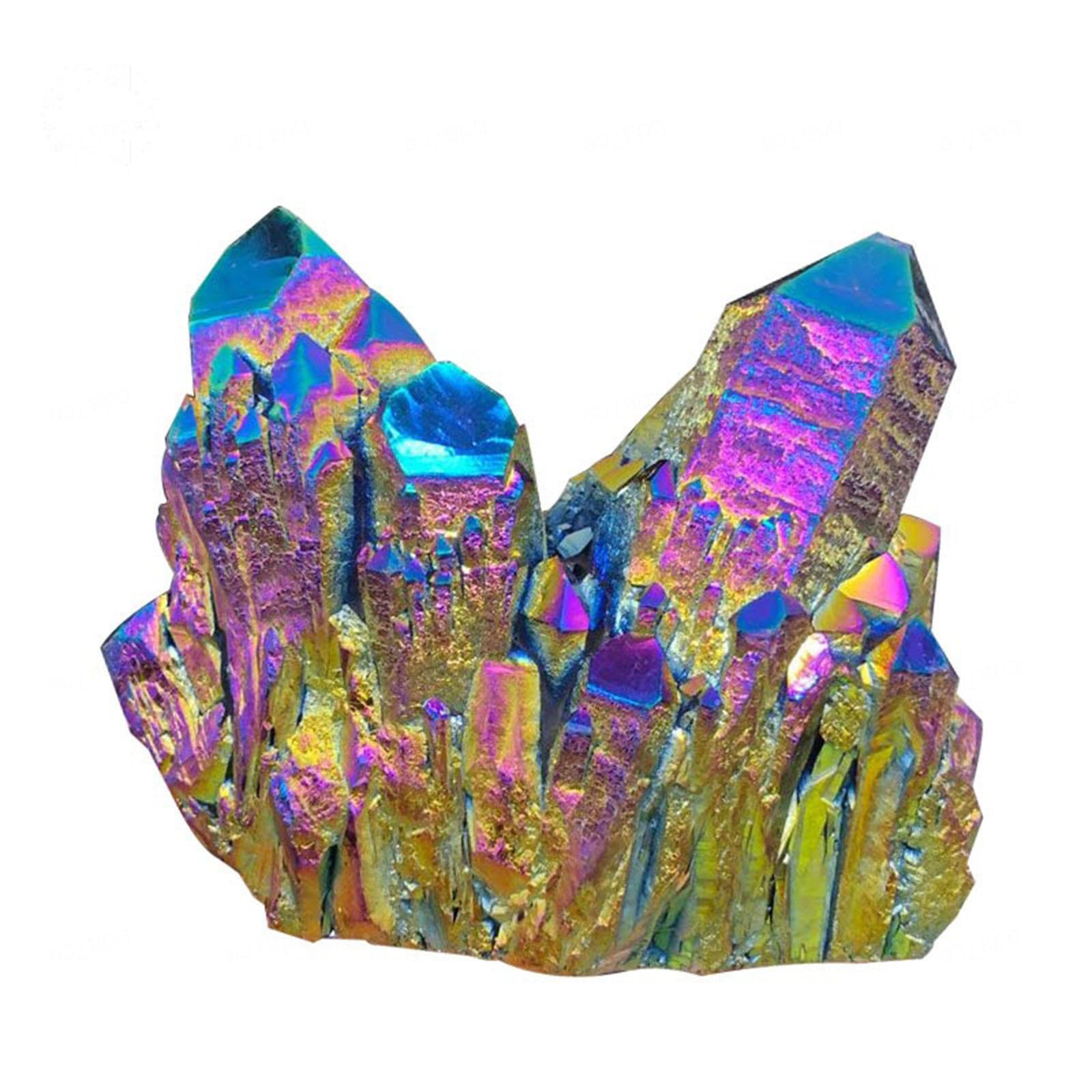 HUJWLBWF Rainbow Titanium Coated Crystal Cluster Crystal Quartz Cluster Crystal Stone Geode Home Decoration Gemstone,100g