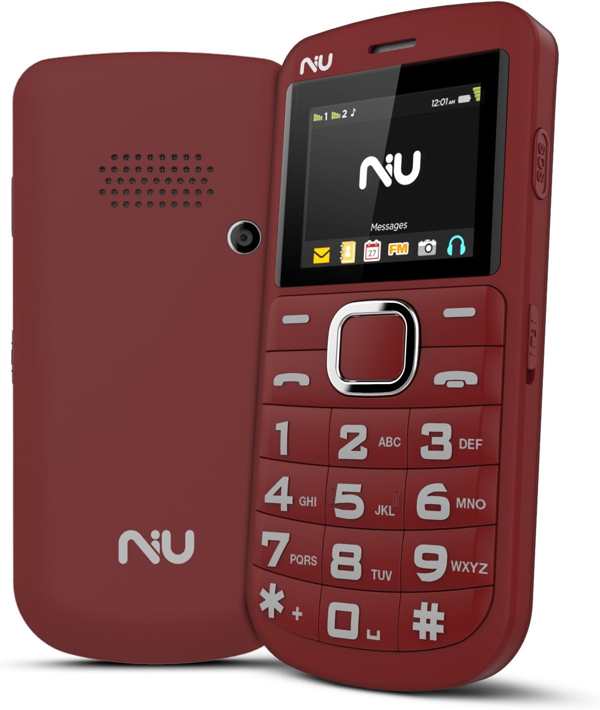 NIU GO 80 - Brand New Factory Unlocked Senior Feature Phone (Red)