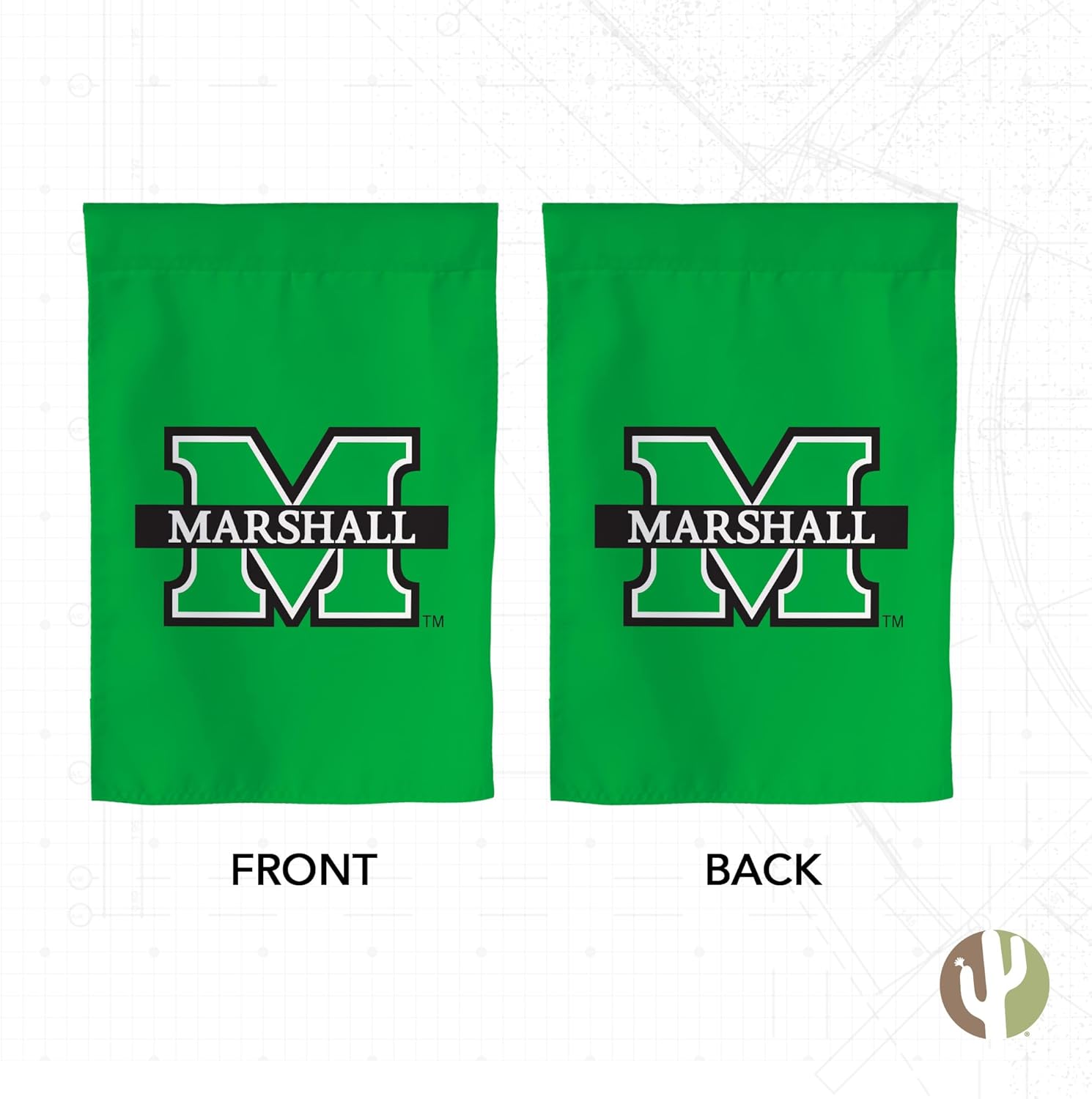 Desert Cactus Marshall University MU Garden Flag – 19 x 12 inch Marshall Thundering Herd Banner, For Outdoor Display and Events (Design C) - Image 2