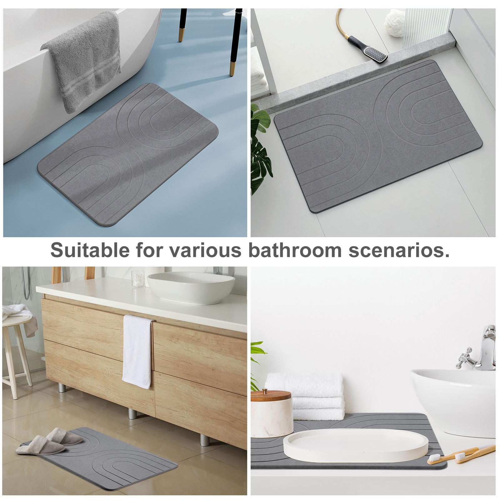 anti slip en absorberende diatomiet stenen badmatten
