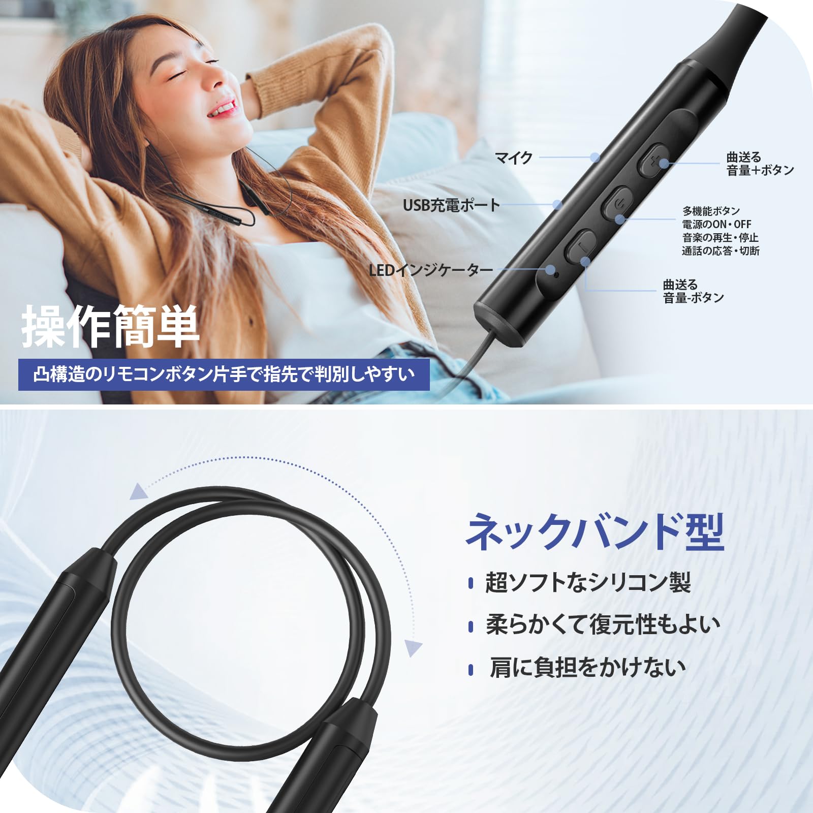 Amazon.co.jp: Parasom 寝ホン ワイヤレス 睡眠用イヤホン Bluetooth 