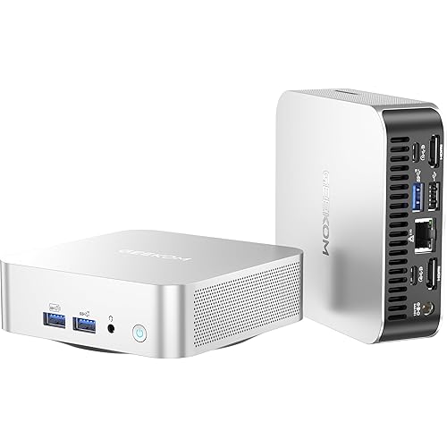 GEEKOM A8 Mini PC with AMD Ryzen 9 8945HS (Beats 8745HS), 3-Year Coverage, 32GB DDR5 RAM 2TB PCIe 4.0 NVMe SSD, Windows 11 Pro Mini Desktop Computers, AMD Ryzen AI/Radeon 780M/WiFi 6E/USB4/8K/SD Slot