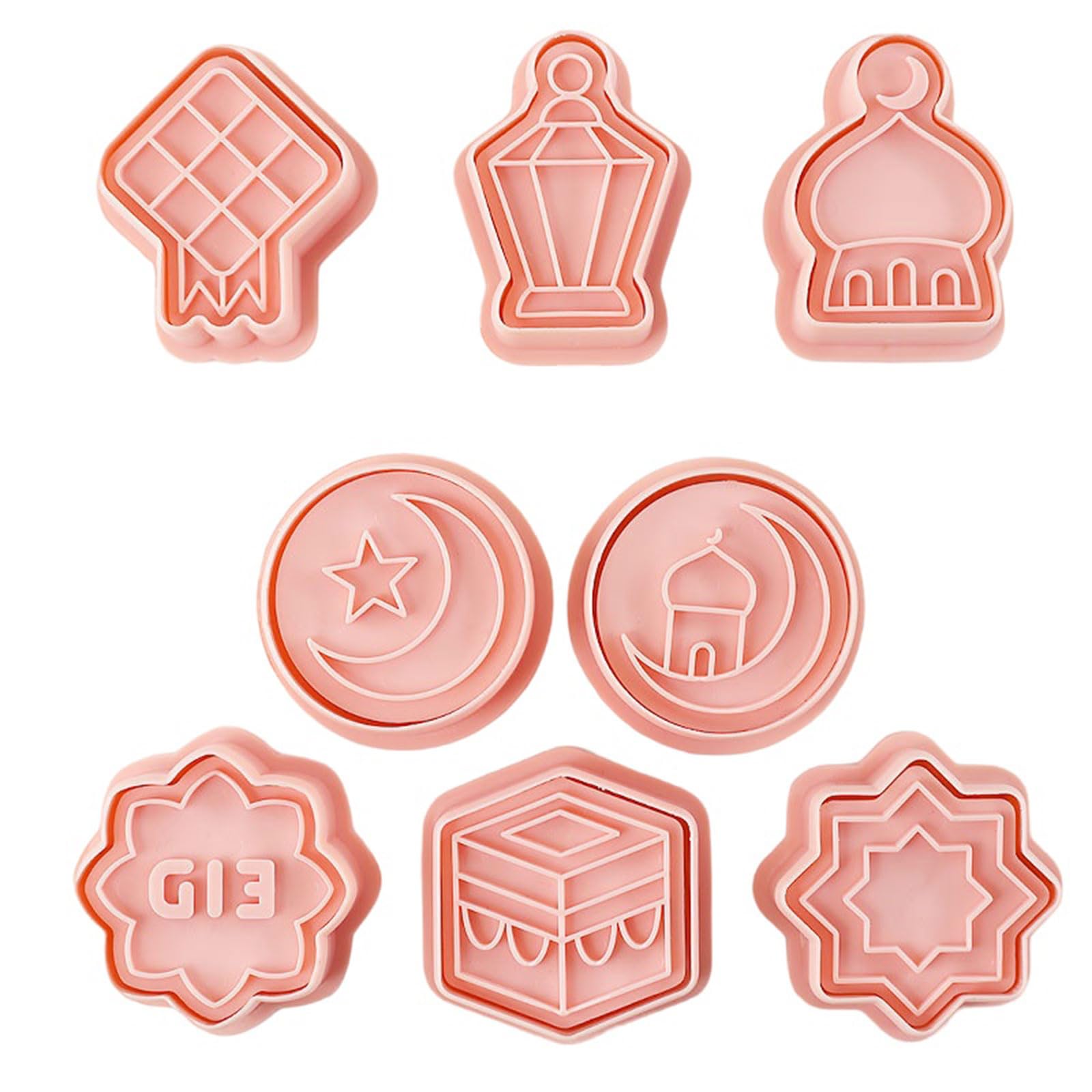 Jazuaiao 8Pcs Biscuits Mold Cookie Stamps Castles Biscuits Cutter Fondant Cake Mold Kitchen Pastries Baking Tool Easy to Clean Baking Tool