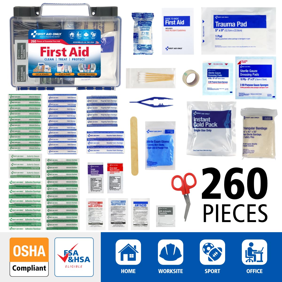First Aid Kit - 260 Piece Emergency Kit -2