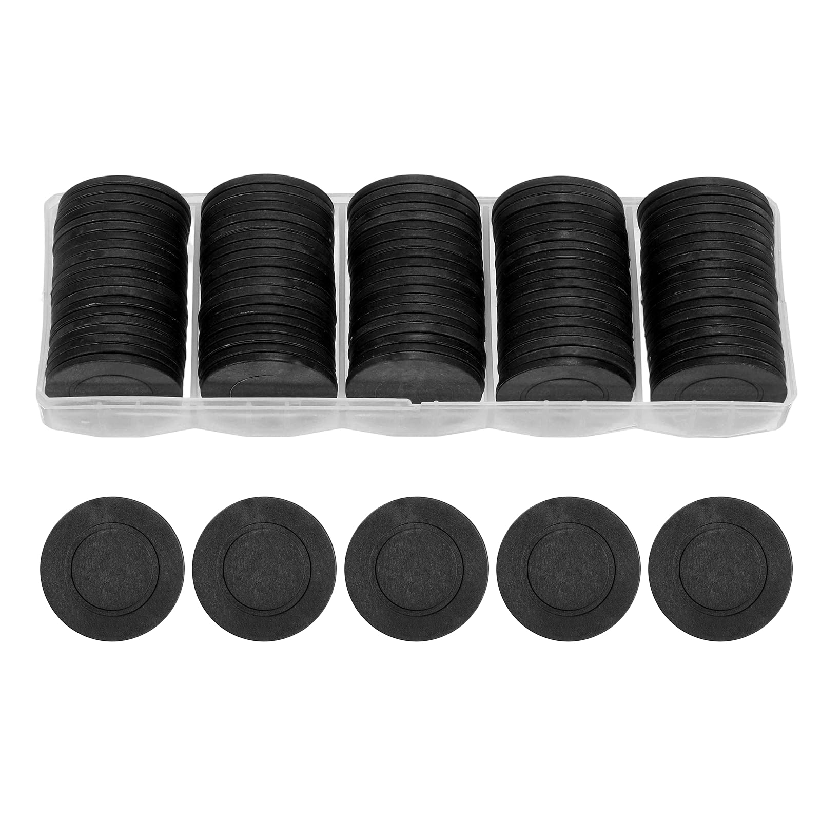 sourcing map 300Pcs Plastic Poker Chips, 35 mm, Black