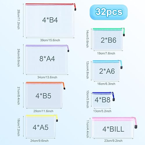 Miniatura 2 de 32 bolsas de malla con cremallera, bolsas de plástico con cremallera, bolsa de cremallera de 8 tamaños, bolsas de malla con cremallera, bolsas de 8
