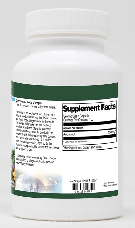 Arrowroot - 450 mg (100 Capsules, ZIN: 514557) - 3 Pack