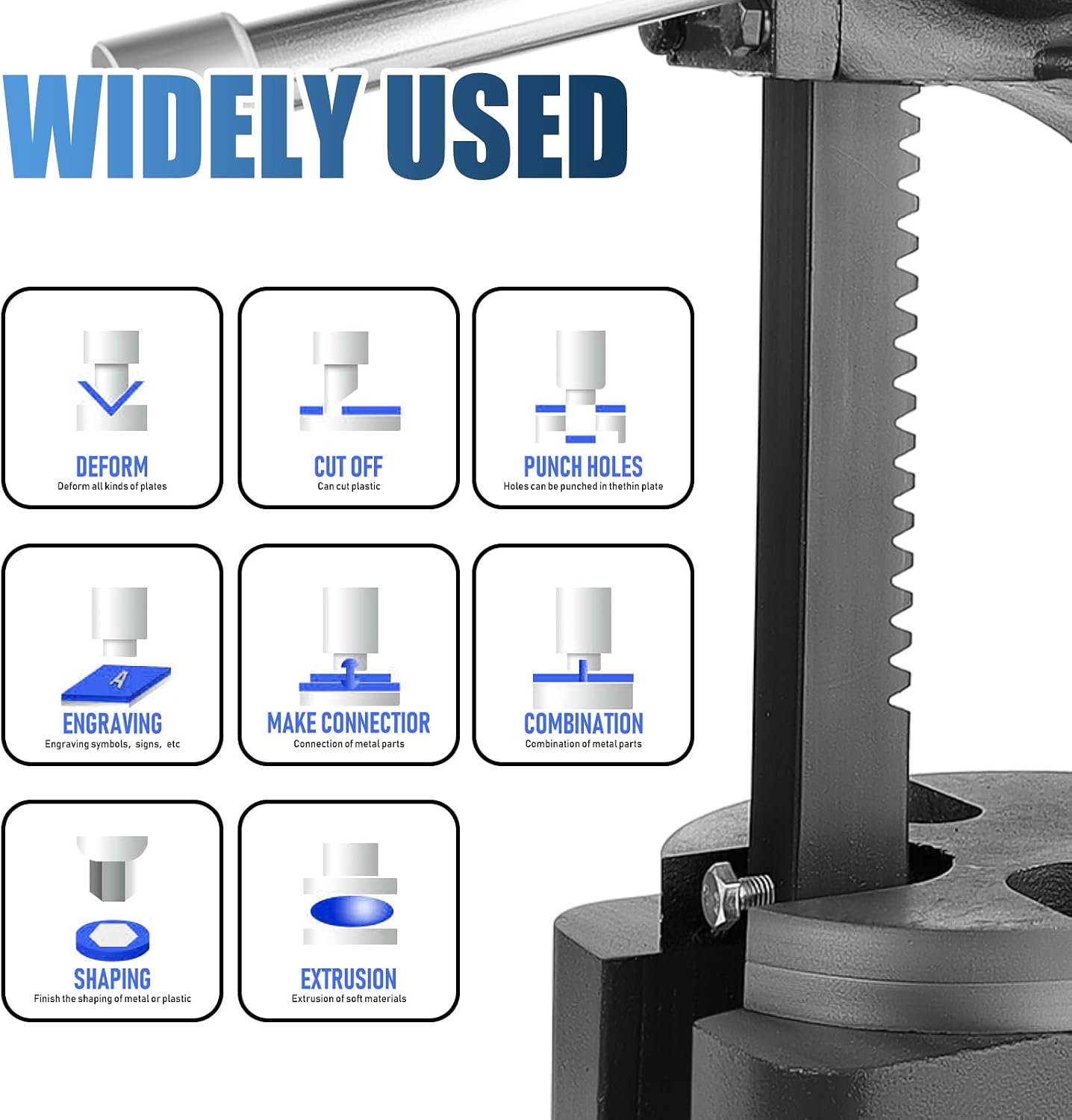 3 Ton Arbor Press,Heavy Duty Manual Arbor Press, Metal Punch Press Machine, for Stamping Forming Bending (3 Ton- Black)