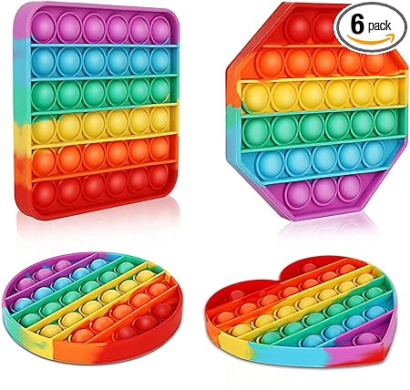 Symvi Pop It Fidget Toy Set popit Game Stress Relief for Adults, pop its pop it Set Gifts for Girls, Boys, Kids Adults, Poppet for Kids, pop up poppits Toy (Heart + Round + Square + Octagon)