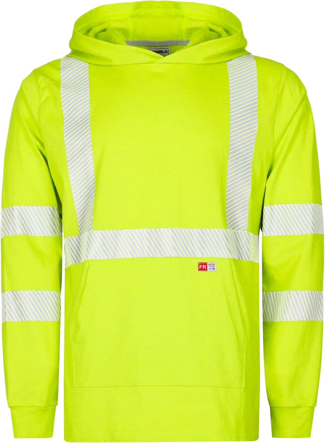 TICOMELA FR Shirts Pullover High Visibility 6oz Lightweight Hi vis Flame Resistant Reflective Hooded Work Shirt