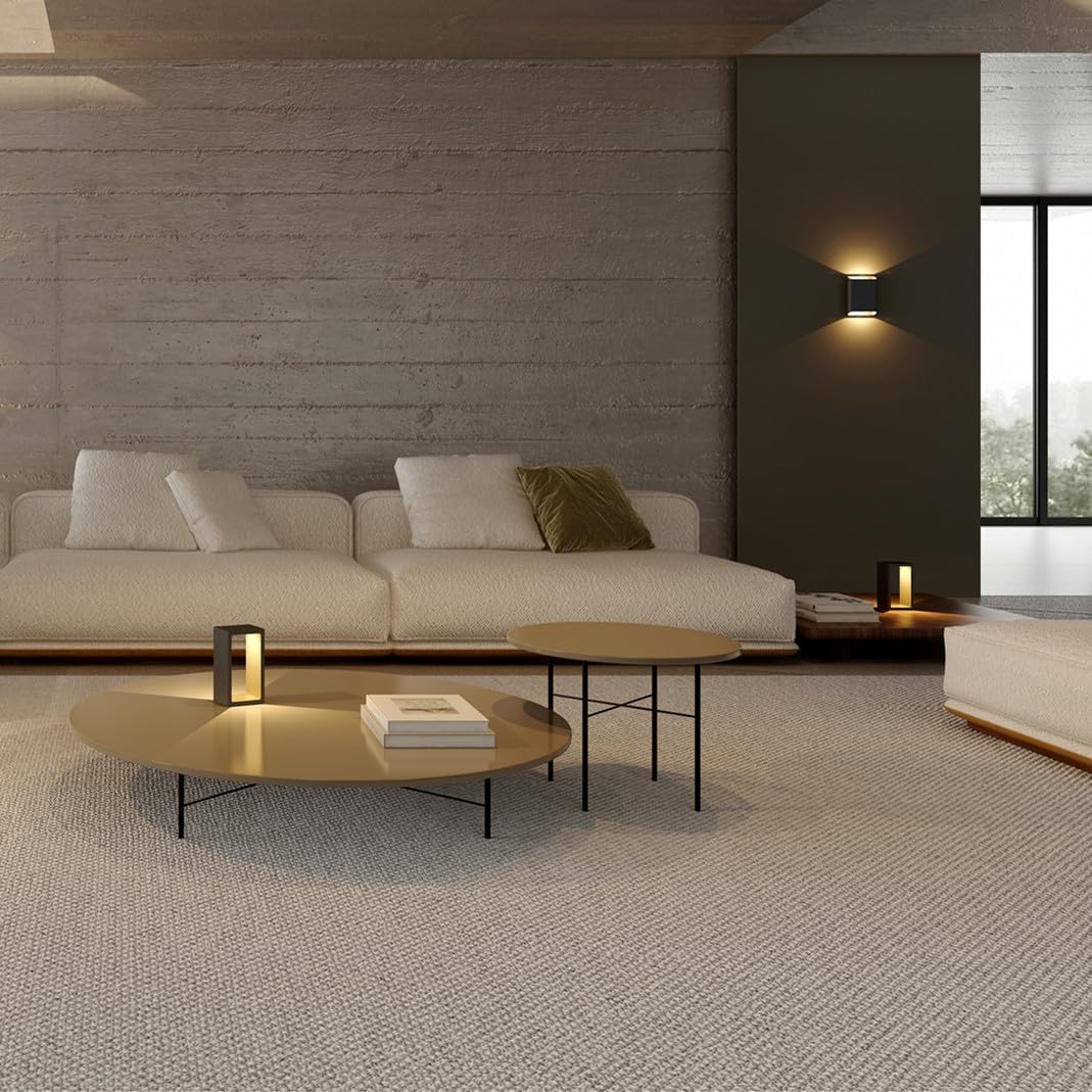 Minimalist Portable Cordless LED Desk Lamp, Adjustable Brightness Bedside Night Light, 7" High Aluminum Metal Table Lamp Battery Operated, Rechargeable Wireless Table Lamp for Home (Black + Gold)