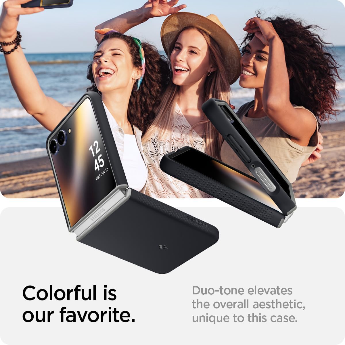 Spigen for Galaxy Z Flip 7 Case, Nano Pop MagFit [Fast Wireless Charging/Magnet for Galaxy] - Black Sesame - Image 3