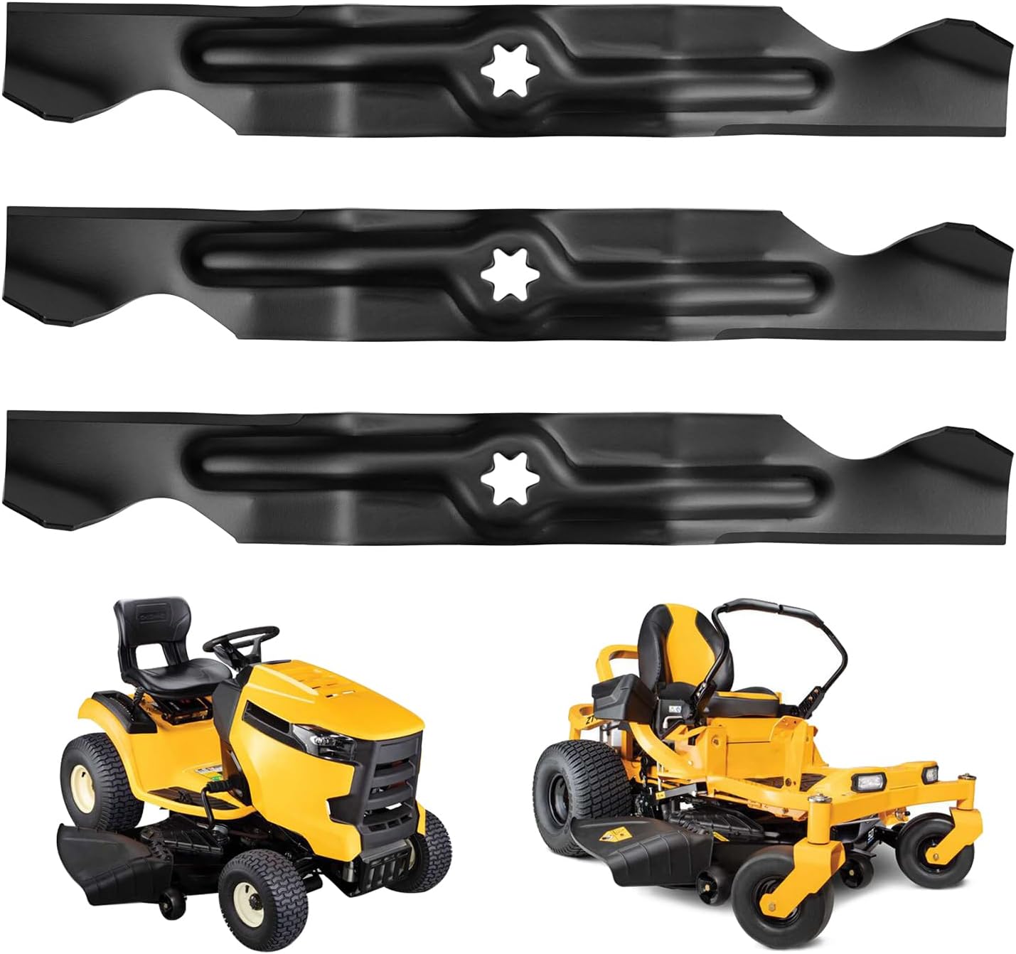 7/942-04053 3PK Mower Blades Replace 7/942-04123 7/942-04053C 490-110-C123 Compatible with 50" Cub Cadet RZT-50 LTX1050 LT1550