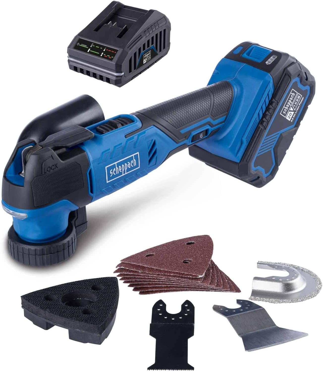 Scheppach Outil multifonction C-MT40-X - 1 batterie 4Ah + chargeur inclus