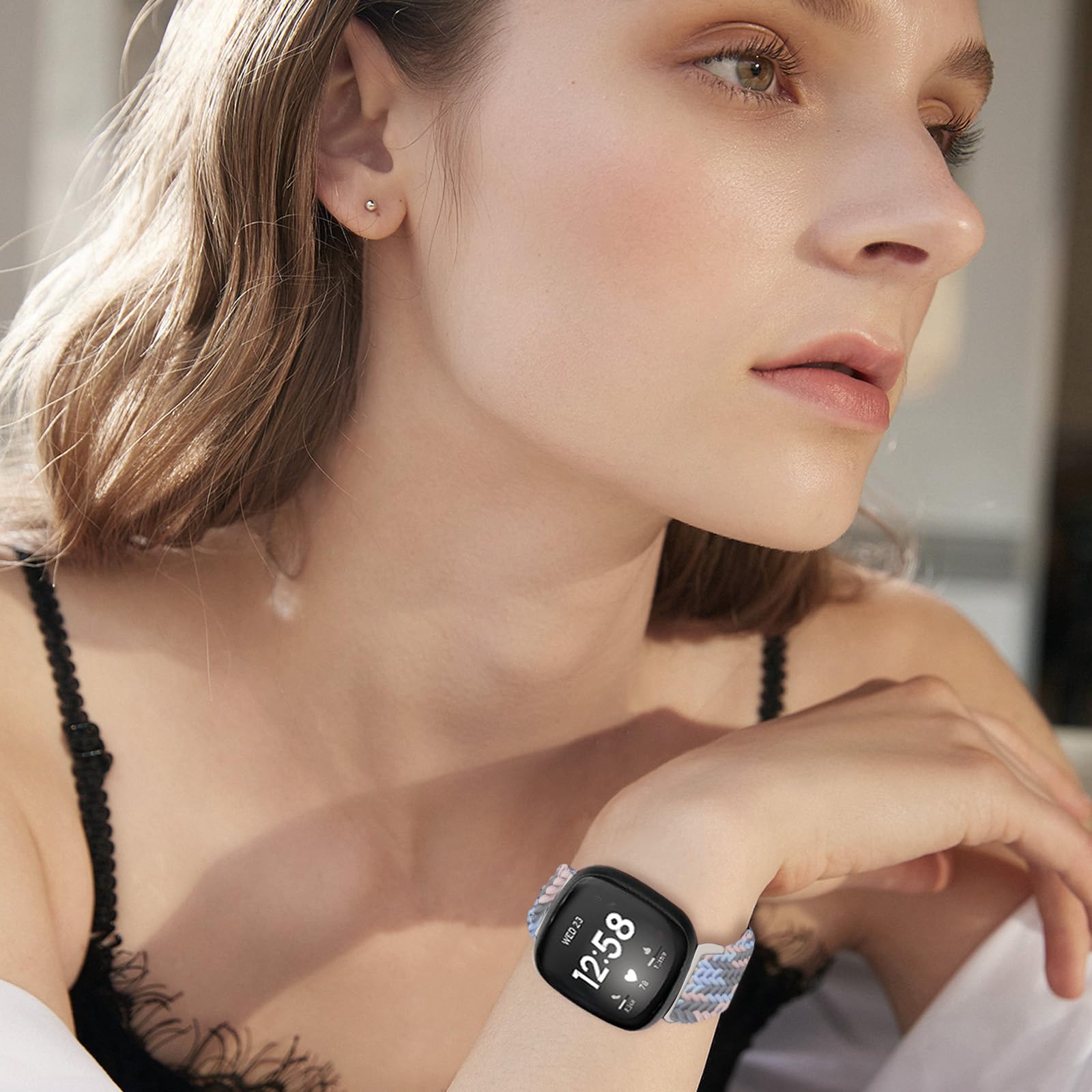 Bracelet En Nylon Tressé Rétro Bohème Compatible Avec Fitbit Charge 5