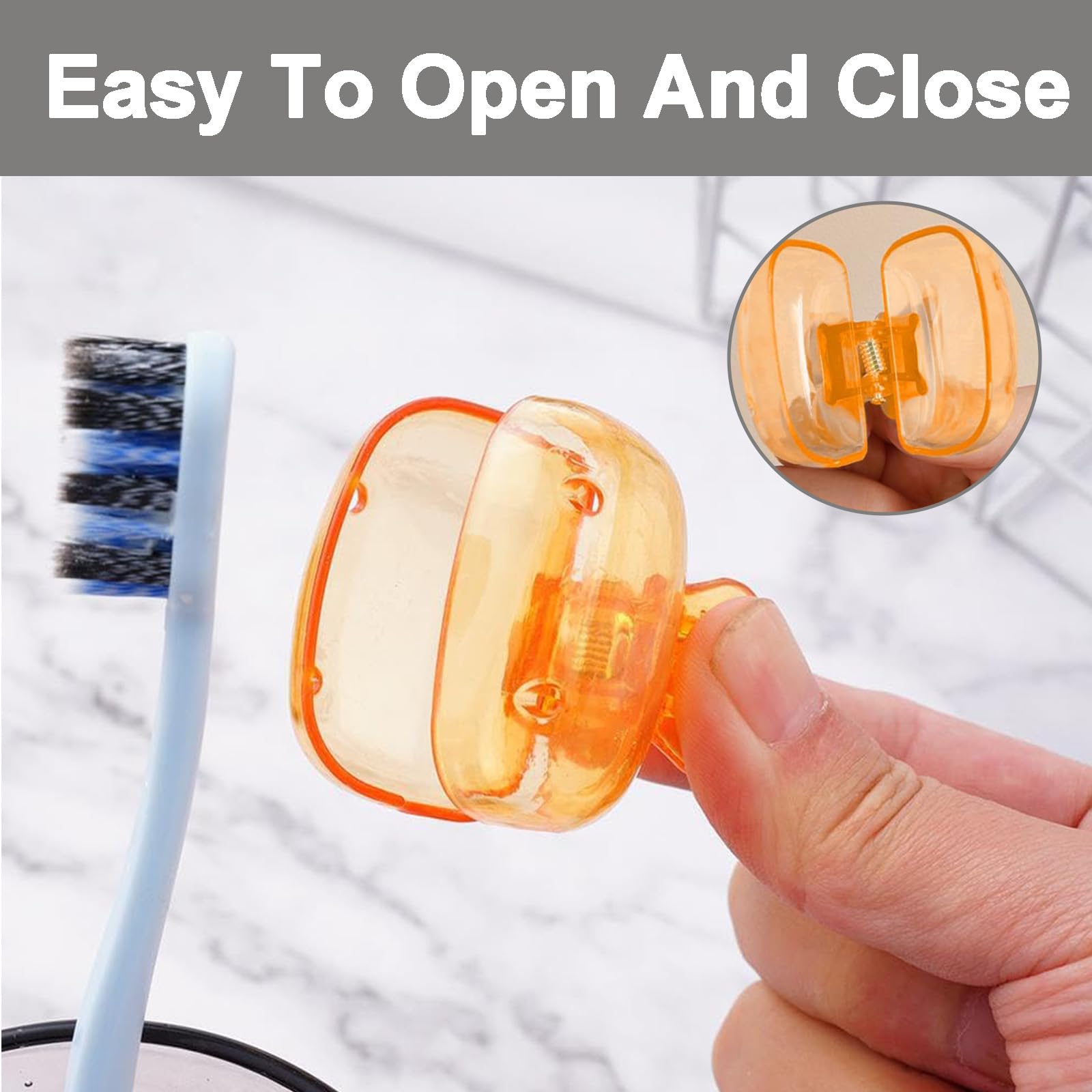 ZPLASK 10Pcs Toothbrush Covers, Portable Durable Toothbrush Cover Clip for Manual & Electric Toothbrushes - Image 4