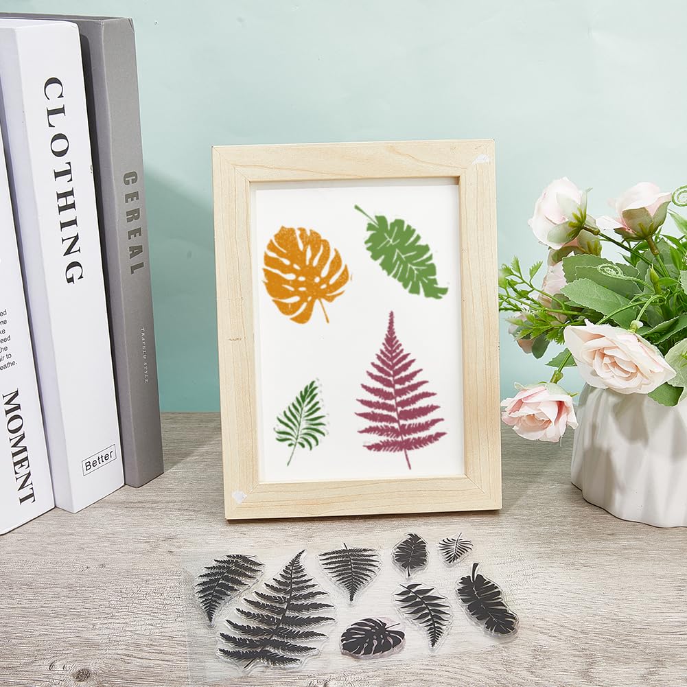 CRASPIRE Leaf Clear Rubber Stamps Plants Ferns Turtleback Leaf Reusable Retro Transparent Silicone Stamp Seals for Journaling Card Making Scrapbooking Photo Album Decorative DIY - Image 4