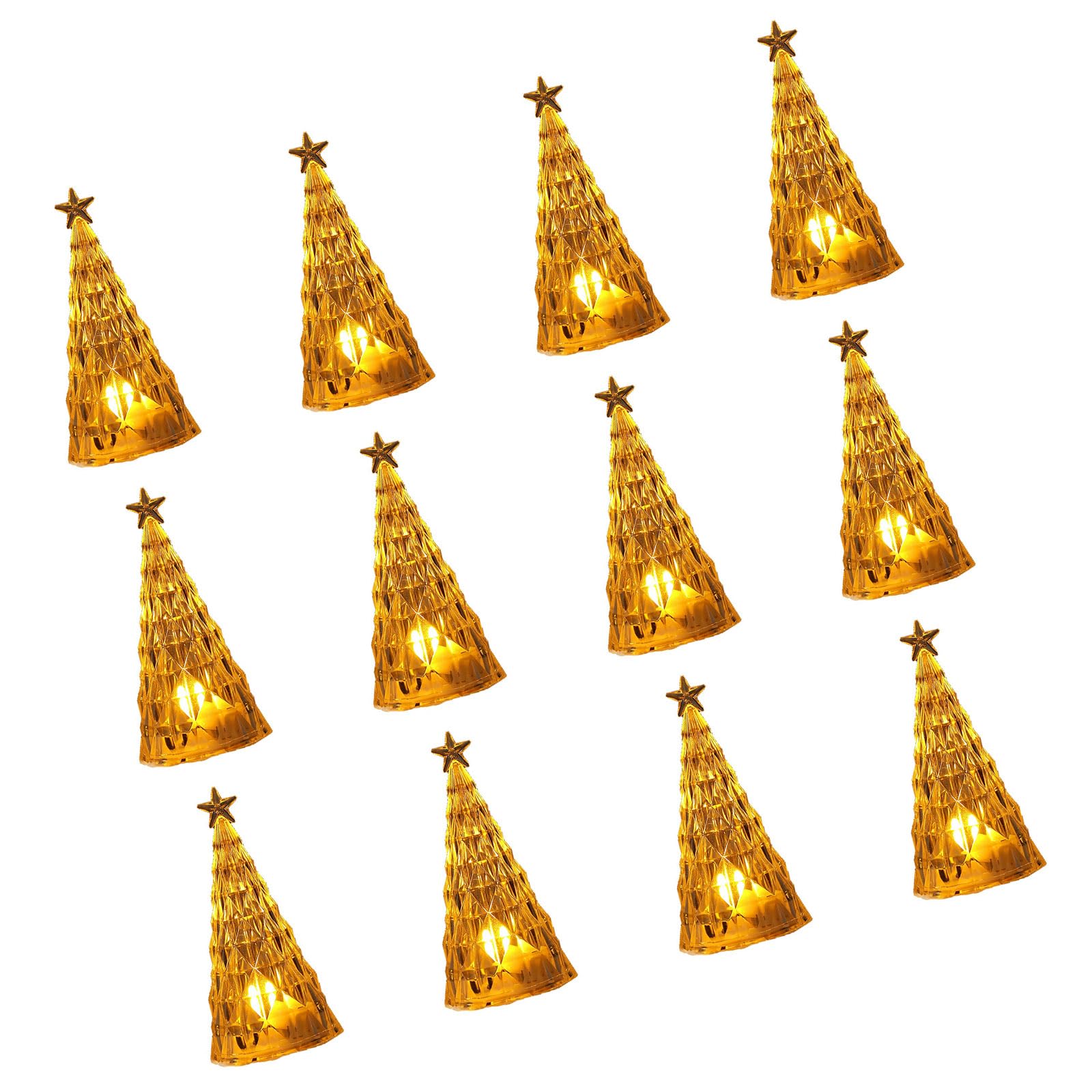 Tsophreniq 12 Pcs Christmas Tree with Lights Christmas Tabletop Displaying Decoration for Party Decorations Chrismas Decoration with Lights