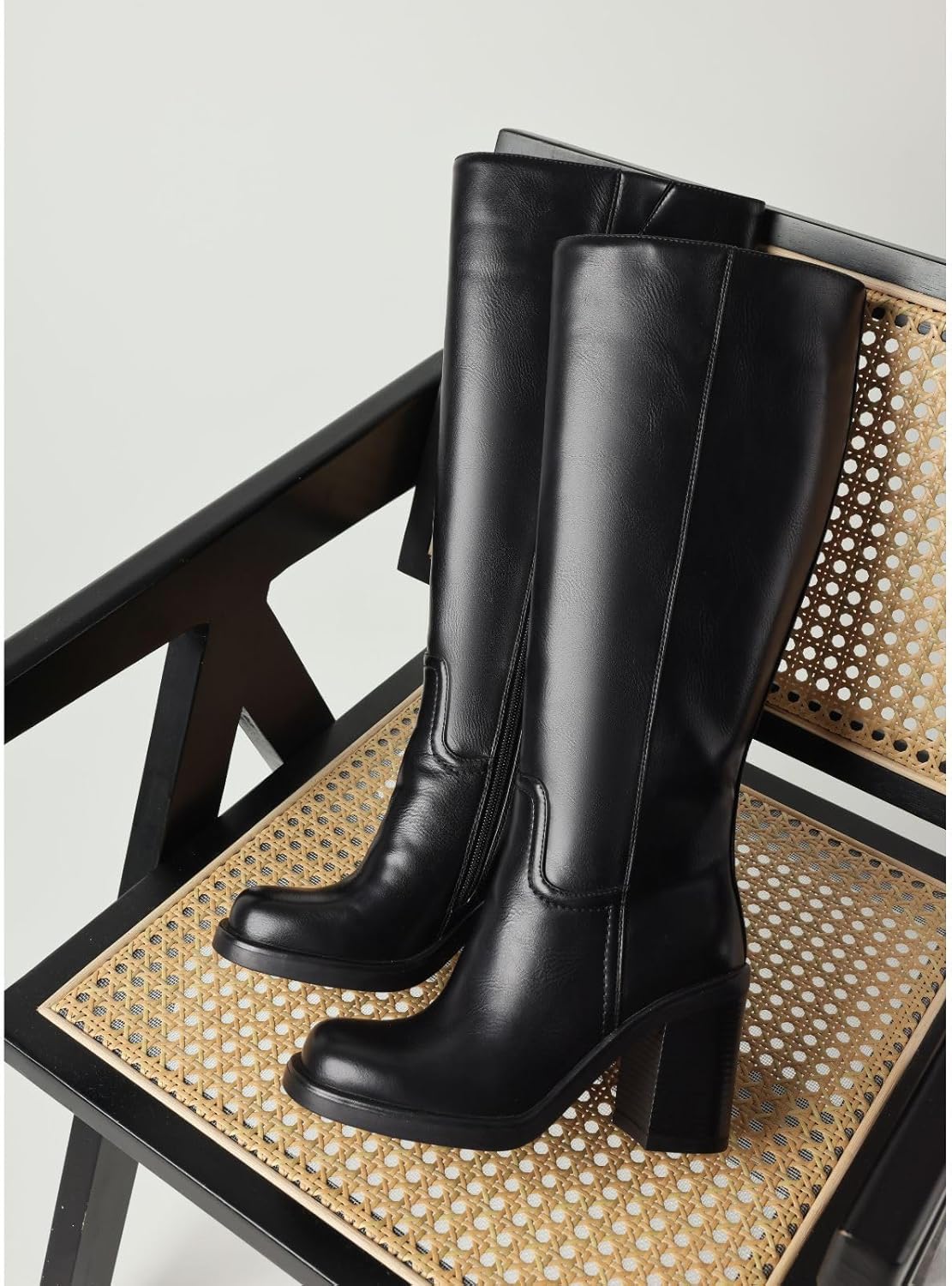 Uacllcau Knee High Boots Women Wide Calf Platform Boots for Women Square Toe Chunky Block Heeled Riding Tall Long Boot Comfortable Trendy - Image 5