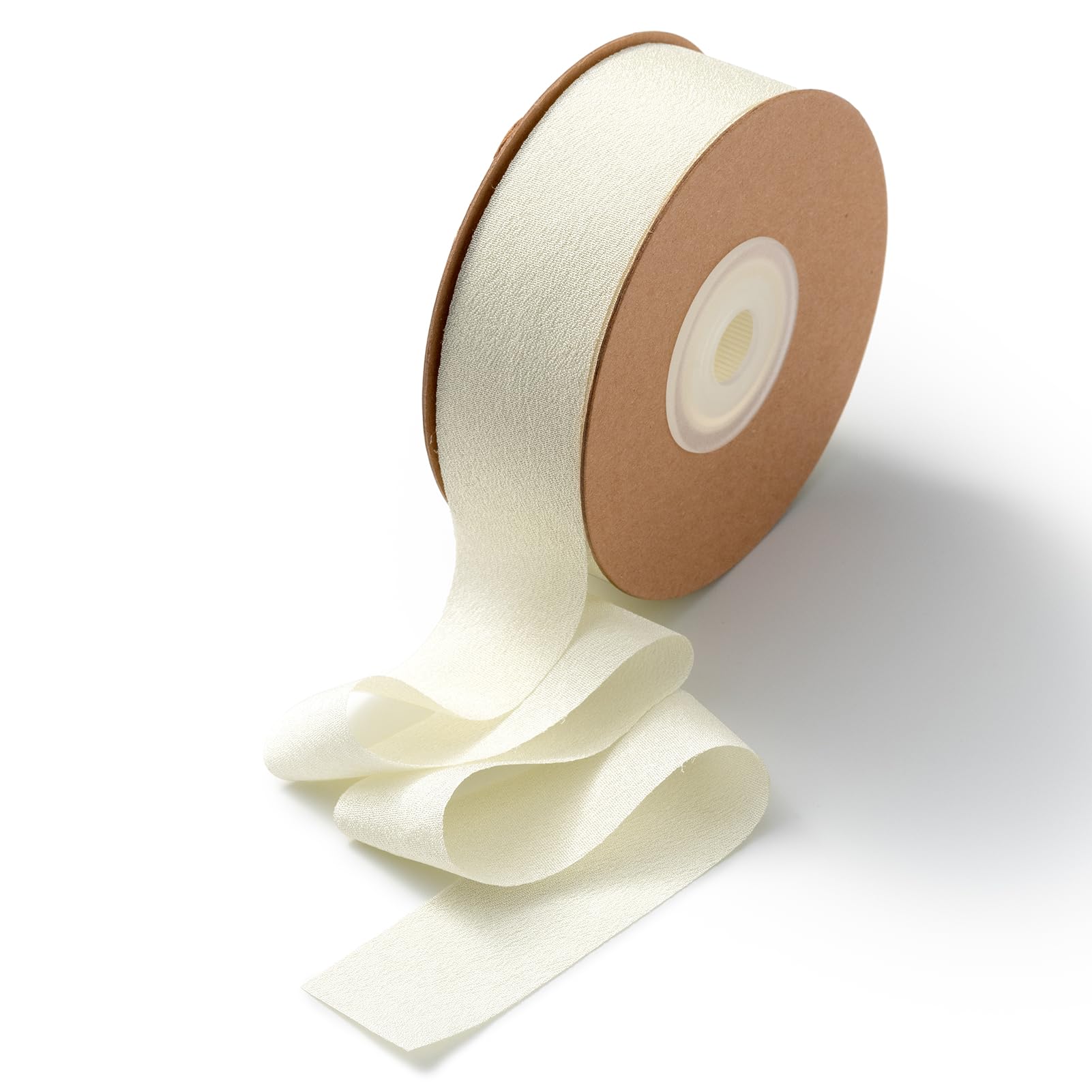 CHUQING Geschenkband Chiffon Beige 25mm Seidenband Geschenk