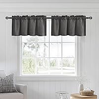 Vista 26 de JIUZHEN Cortinas de cenefa para ventana de cocina, cenefas para ventana de sala de estar/sótano, cortinas de ventana de baño, aislamiento térmico