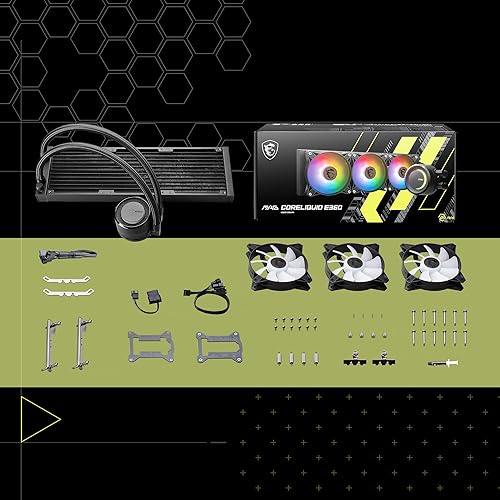 Miniatura 9 de MSI MAG CORELIQUID E360 - Enfriador líquido de CPU AIO RGB - Radiador de 14.173 in - 3 ventiladores ARGB PWN de 4.724 in.