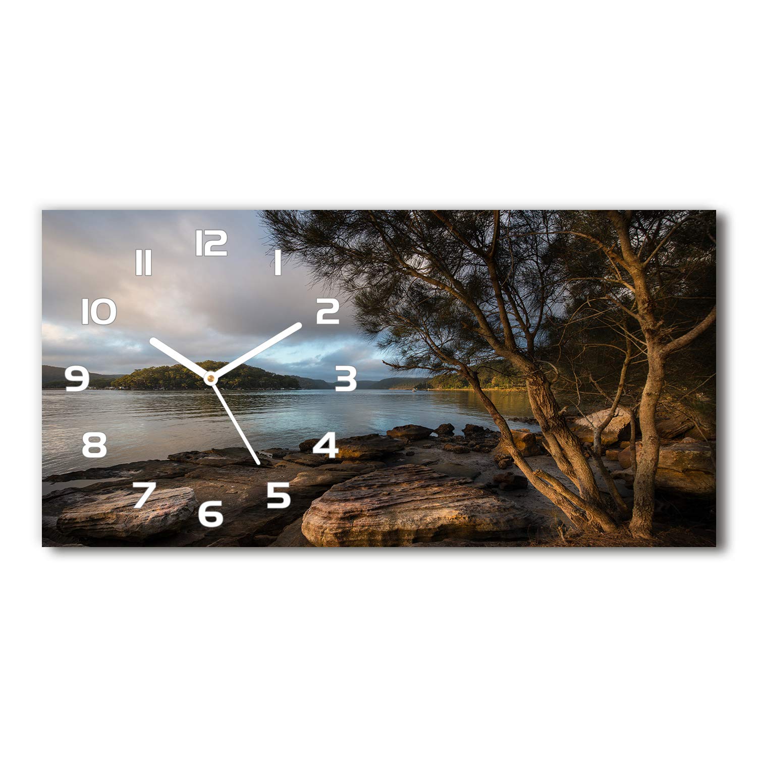 Horloge impression verre de sécurité Tulup 60x30cm blanche design haut de gamme