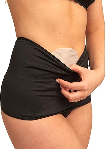 SIIL Fundas para bolsas de ostomía para mujer, envoltura de estoma, faja de estoma con bolsillo interior, suministros de colostomía e ileostomía