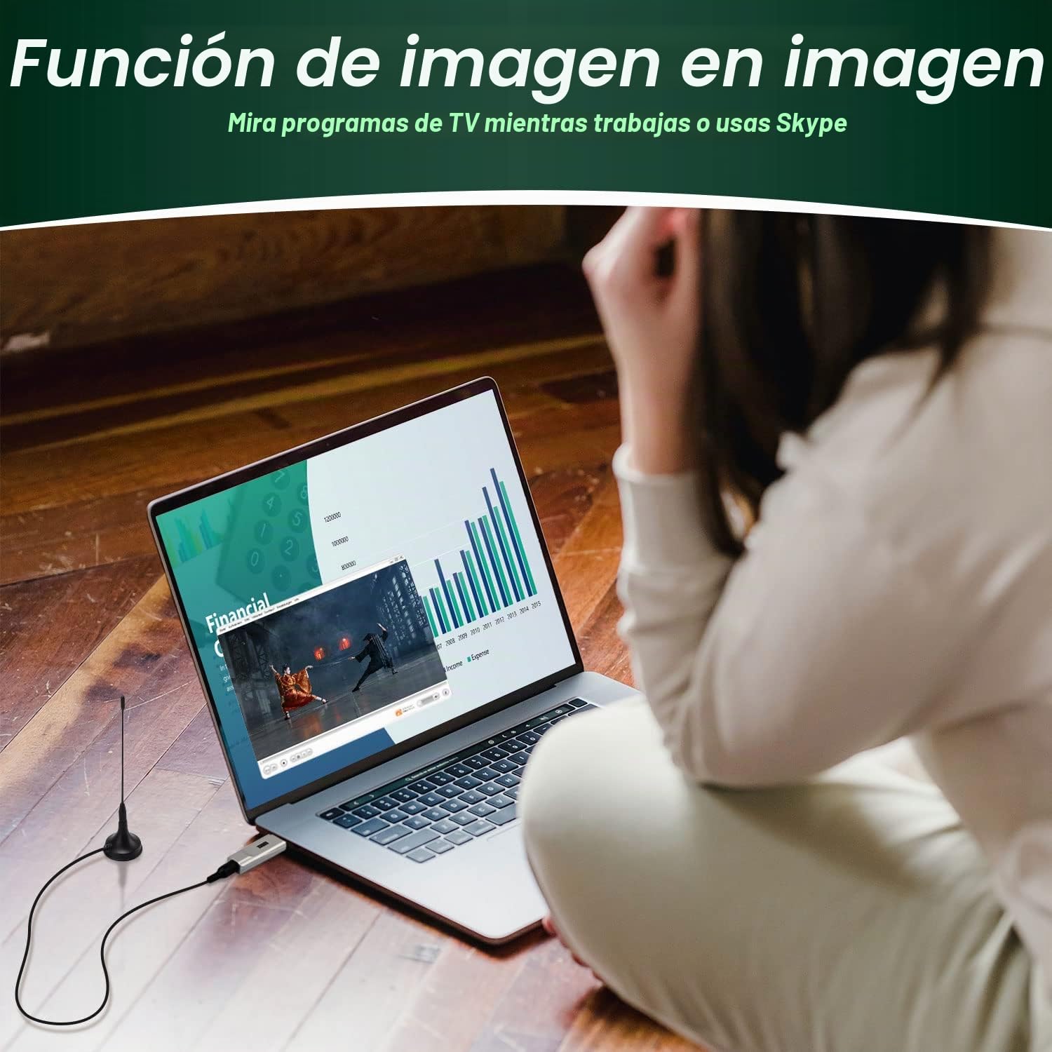 August DVB-T210 Freeview HD TV Sintonizador USB Stick – Mira y graba Canales Freeview en Laptop y PC, graba en HDD o SSD a través de USB, no Requiere WiFi, Receptor DVB-T2 para Windows 11 Home, 10, 8