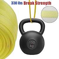 Vista 7 de Correa de polietileno, fleje de polipropileno, 320' de largo, 1/2" de ancho, 330 libras. Resistencia a la rotura (amarillo), 100 piezas de 5/8