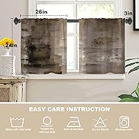 Vista 1191 de Cenefas de cocina modernas con patrón de cobre marrón dorado para ventanas, cenefas opacas abstractas de marcas de arañazos y cortinas opacas