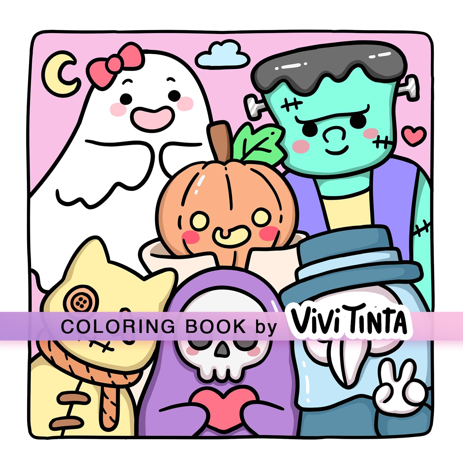 Spooky Vibes: Coloring Book for Adults and Teens Featuring Cute, Creepy Goth Stuff and Creatures