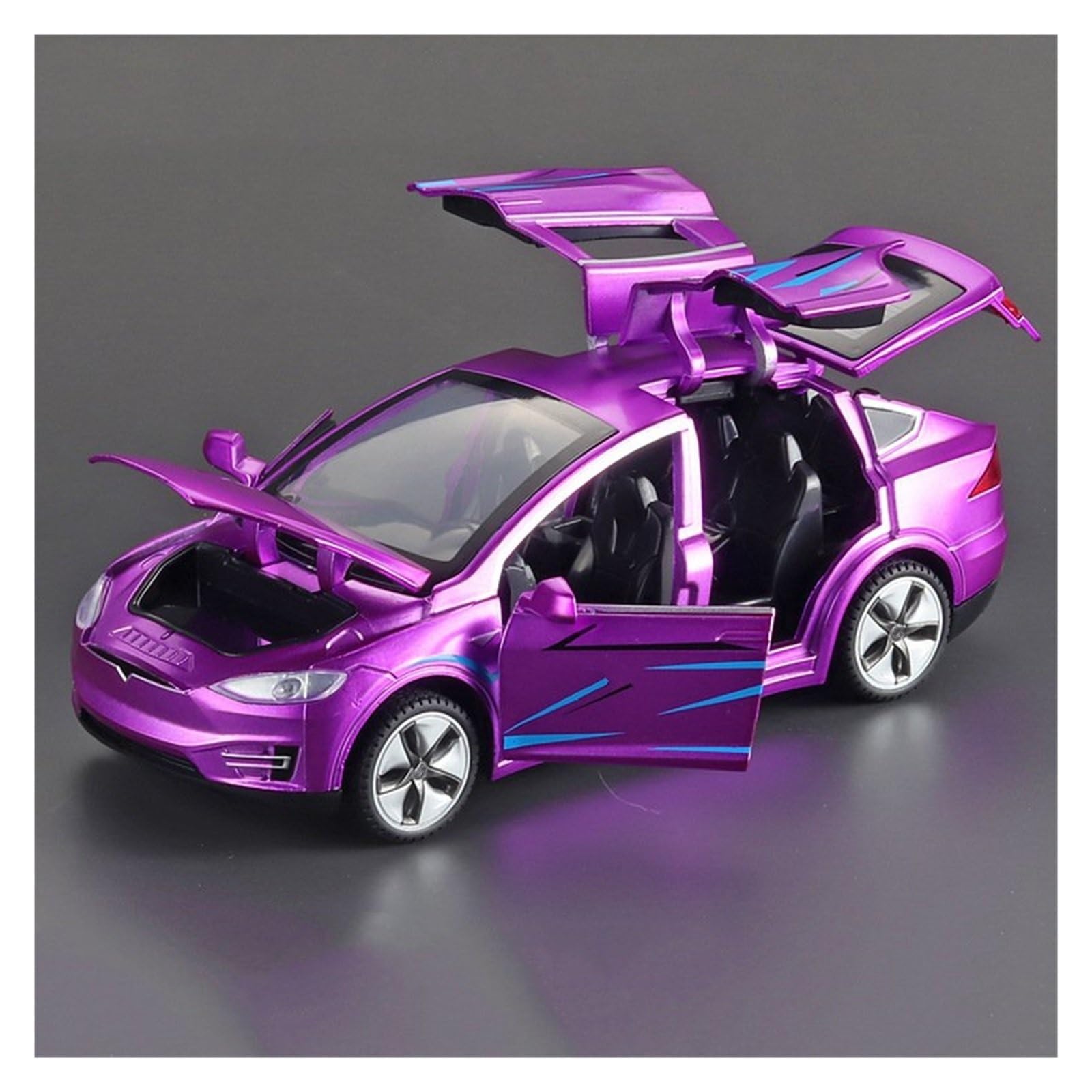 Btwodian Scale Model Car 1:32 For Tesla For Model X Alloy Metal Diecast Car Model Display Ornaments(PURPLE)