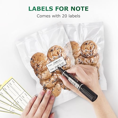 Miniatura 5 de FRESKO Bolsas selladoras al vacío, tamaño de pinta, paquete de 100 unidades de 6 x 10 pulgadas, selladores para aspiradora de comidas, seguras al