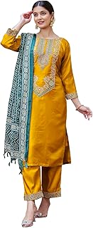 VredeVogel Kurta Set with Dupatta | Silk Blend Kurta Set for Women | Women's Ethnic Casual Kurti Set |Kurta Pant Festive Suit Price In India