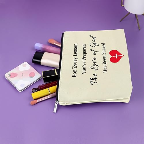 Miniatura 6 de Bolsa de maquillaje de regalo para profesores de escuela dominical, Negro y Beige