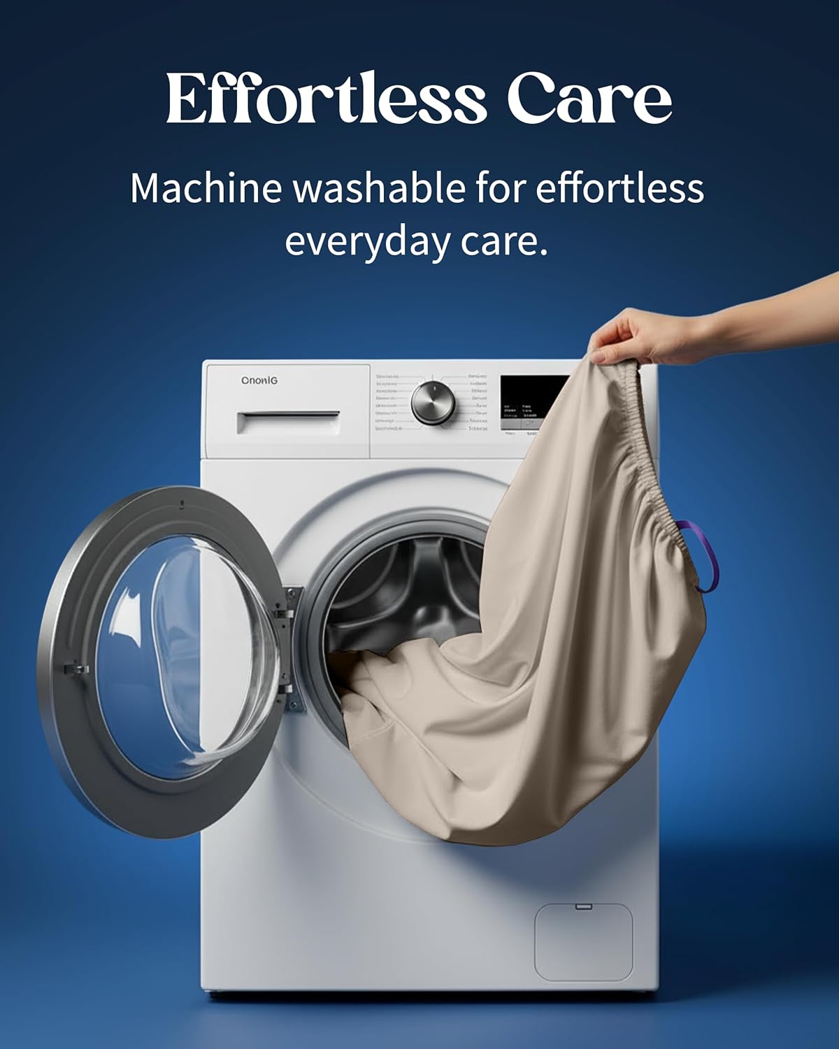 Cooling Fitted Sheet Queen Size - 1 PC BreezeWeave Cooling Sheets for Hot Sleepers & Cool Rest w/ 16 in Deep Pocket - Corner Straps, Cloud Soft, Ultra Durable - 57 x 77 in (Beige) - Image 7