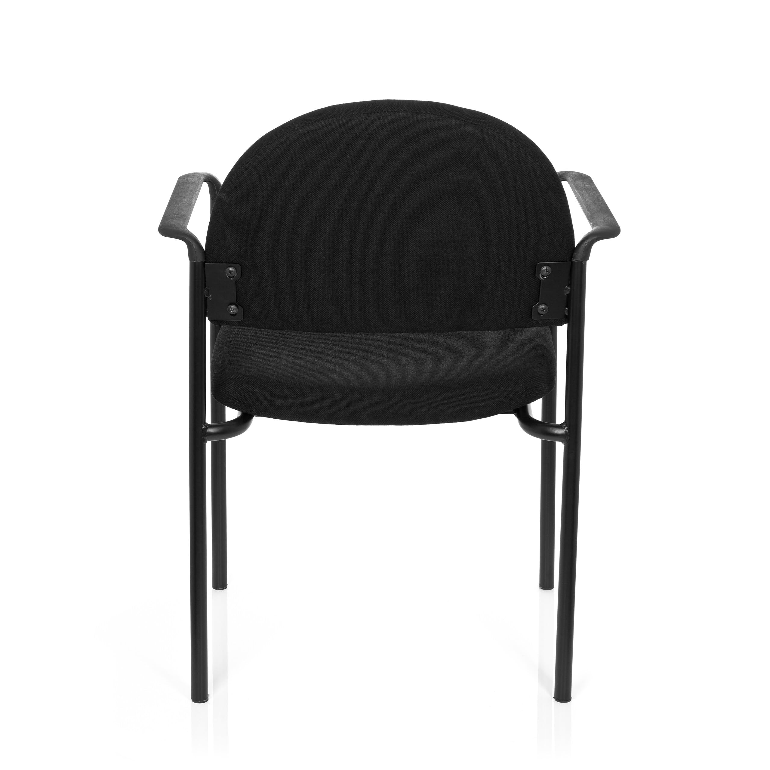 hjh OFFICE 704330 XT 700 Chaise de conférence empilable à quatre pieds rembourrée avec accoudoirs Noir