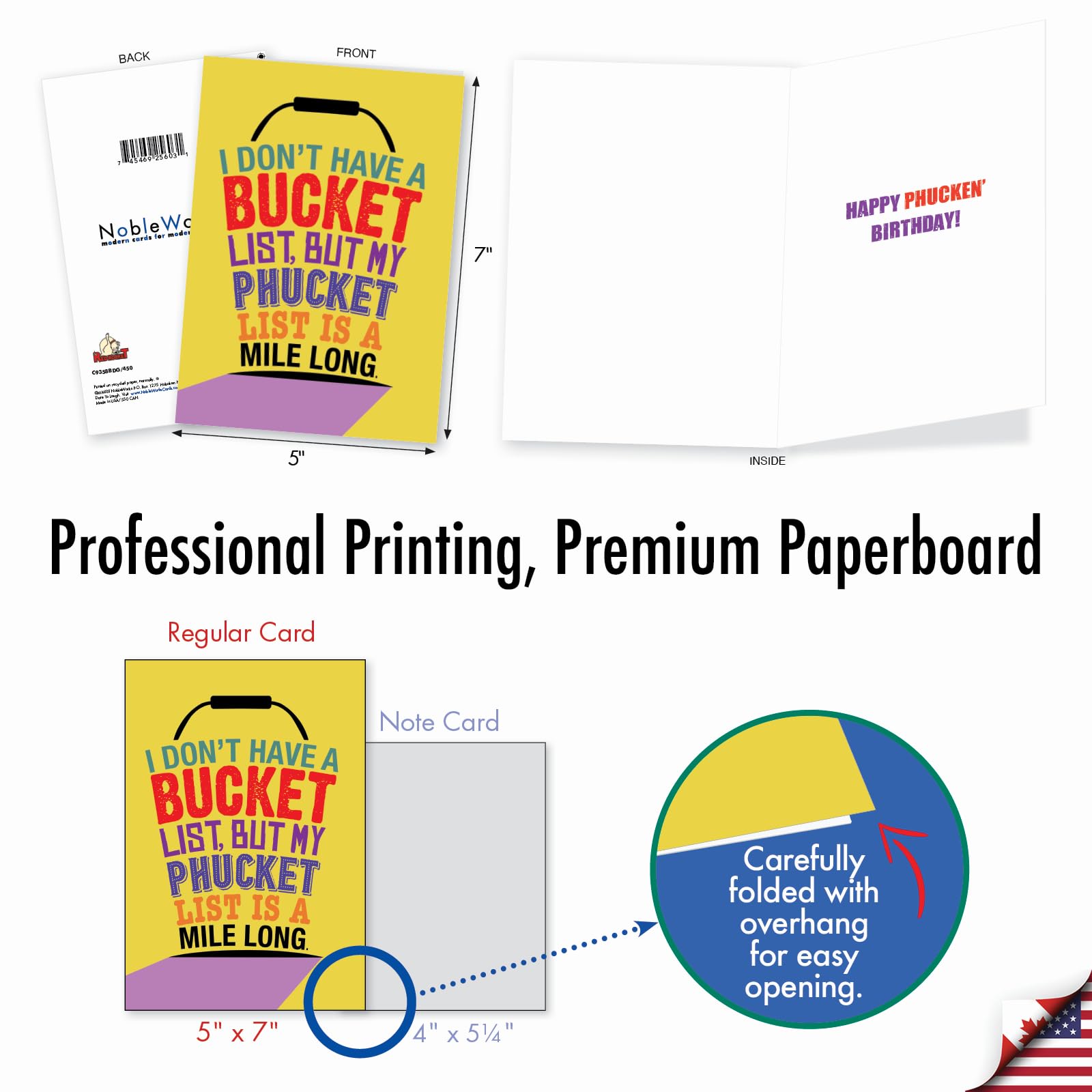 NobleWorks - Carte D'anniversaire Amusante Avec Enveloppe De 12,7 X 17,8 Cm (1 Carte) Bday Try C2327BDG