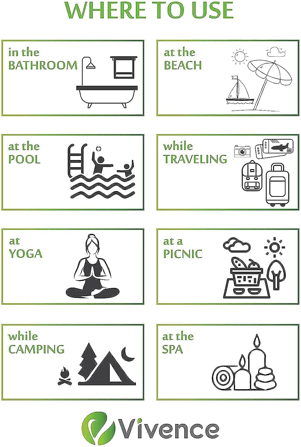 VIVENCE Turkish Beach Towels Infused with Aloe Vera - Sand Free and Moisturizing Oversized Beach Towels for Adults, Kids - Fast Drying, Prewashed 100% Cotton Turkish Towels - 38"x70" - Aquamarine : Home & Kitchen