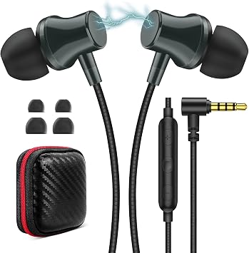 ASKUBSKU Wired Headphones Earphones for School Laptop PC Chromebook, Green | Ear Buds with 3.5mm Plug in Audio Jack Microphone HiFi Stereo Clear Call Volume Control for Kindle Fire Travel MP3