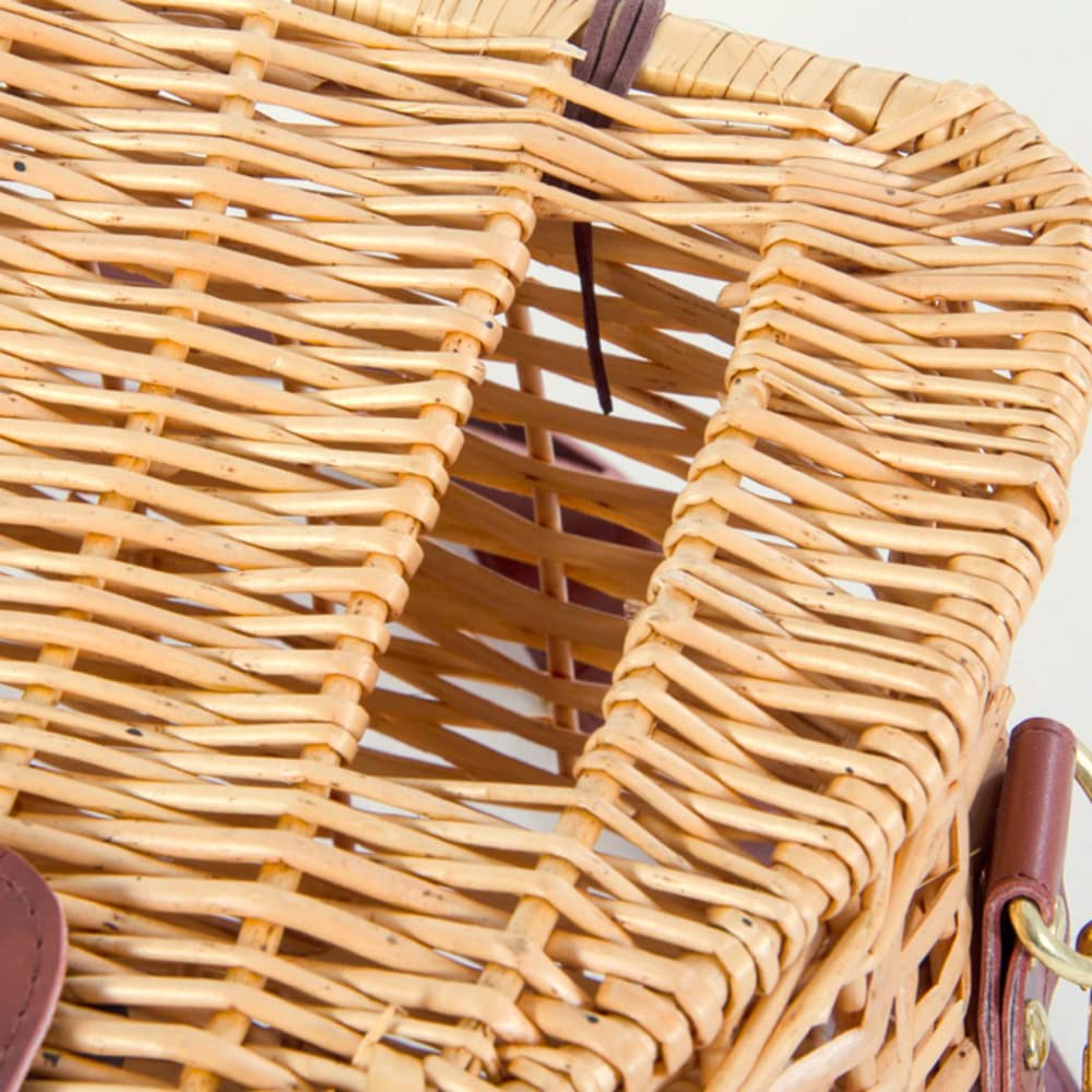 VERDELOOK | Cesto portafunghi in Vimini con Coperchio e Tracolla, 30x20x24 cm