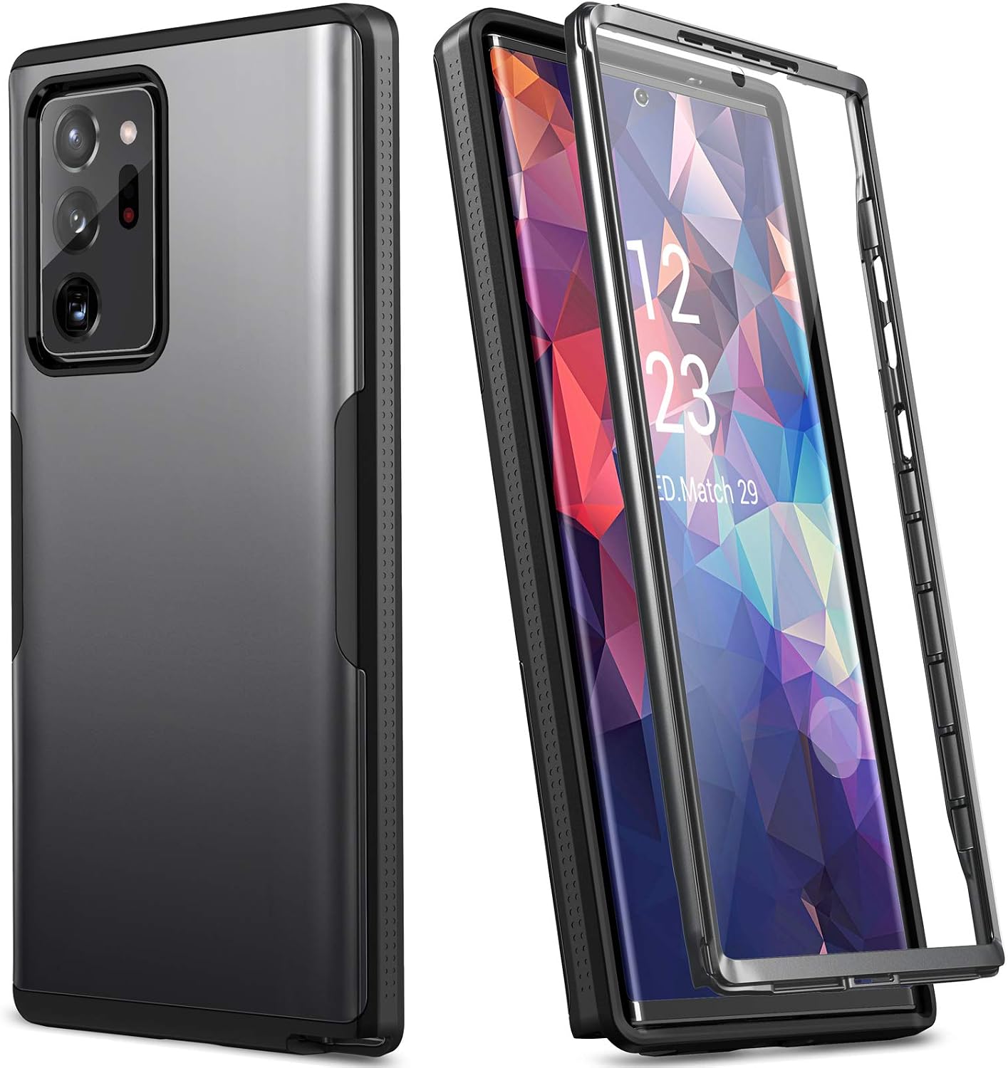 YOUMAKER [2021 Upgraded] for Samsung Galaxy Note 20 Ultra 5G Case with Built-in Screen Protector & Full Body Shockproof Rugged Protective Cover for Galaxy Note 20 Ultra 5G 6.9 inch - Black