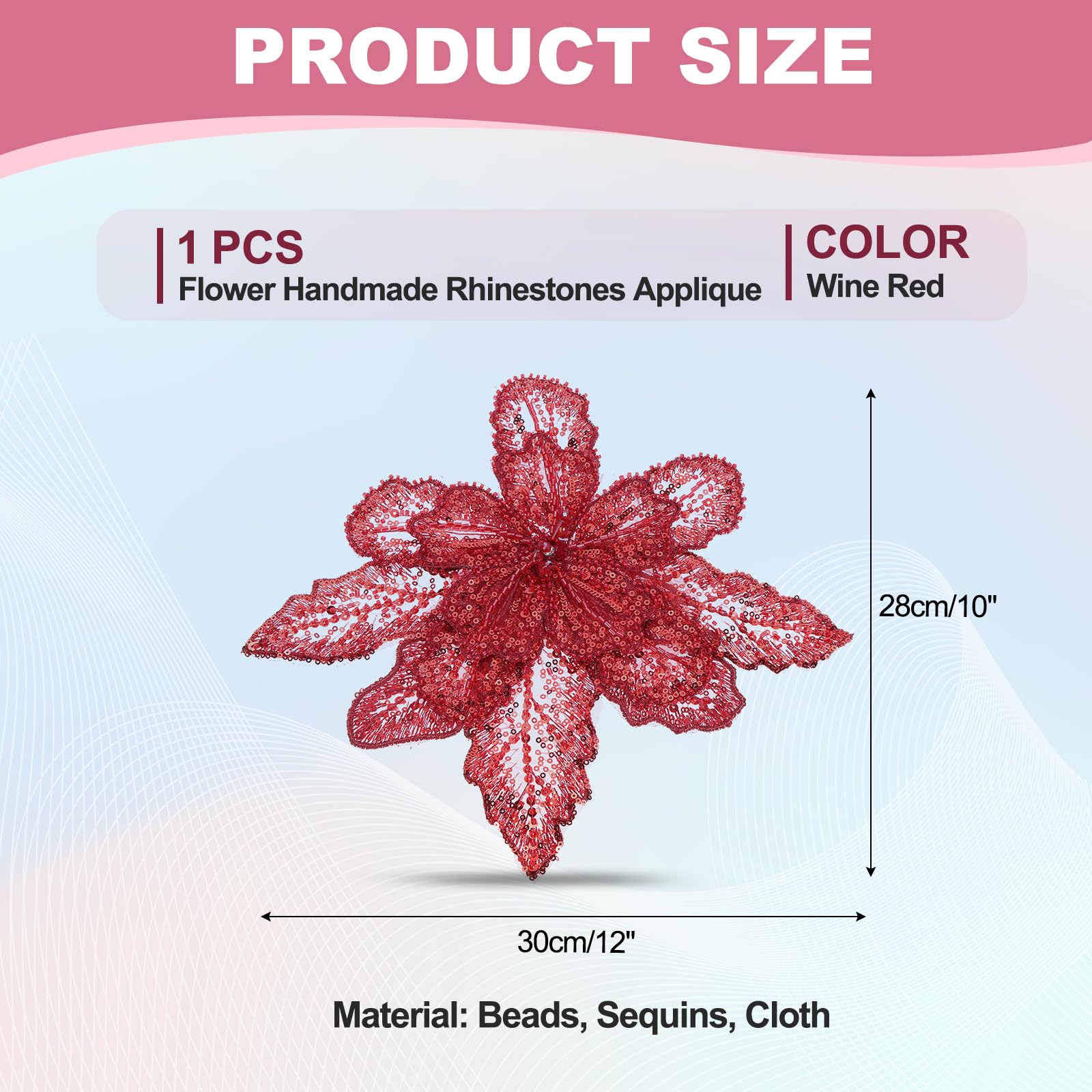 PATIKIL Handmade Rhinestones Applique - Image 2