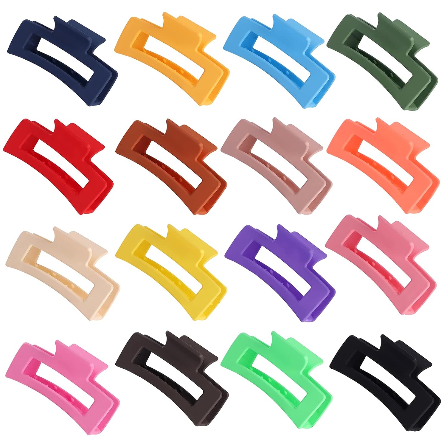 16PCS Large Square Hair Claw Clips Candy Morandi Colors Hair Accessories Steady Grip No Pinching for Women Girls with Thick Hair