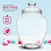 Vista 3 de Modern Innovations 128-Ounce Candy & Cookie Jar with Lid, 1 Gallon Premium Acrylic Clear Apothecary Jar, Wedding & Home Décor Centerpiece
