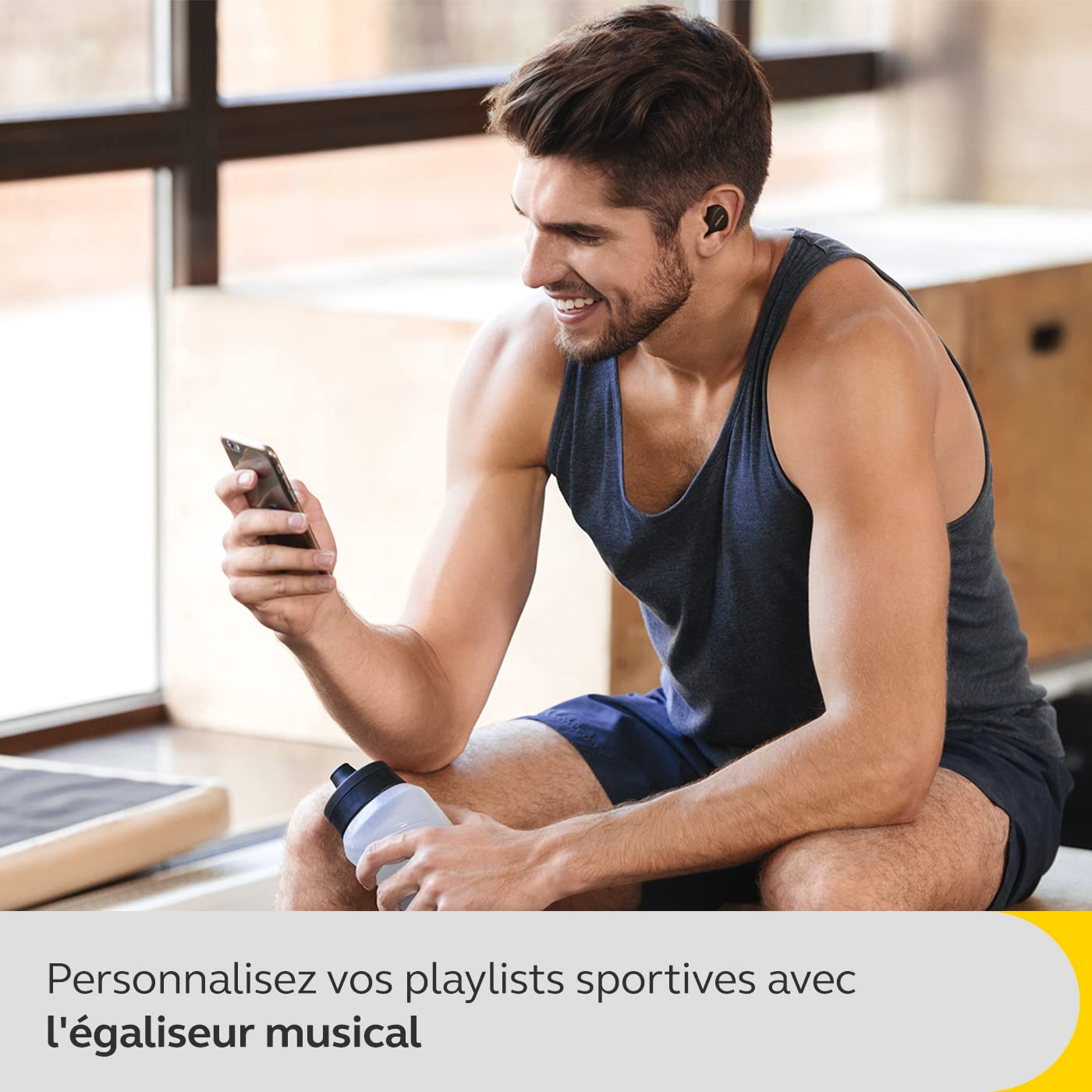 Jabra Elite 3 écouteurs Bluetooth sans Fil Active True pour Les Sports avec réduction Active du Bruit (ANC), 4 Microphones intégrés pour Les appels clairs, Petite Coupe Ergonomique - Noir