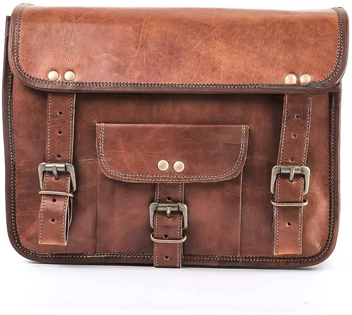 Amazon | CraftShades本革ハンドメイドオートバイサイドバッグ