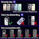 Nano Gel Suction Cup Car Mount, Magnetic Phone Holder for Your Car/Gym/Shower, 360° Rotating Foldable Car Phone Mount Compatible with iPhone 16 Pro Max 15 14 13 12 Plus & Android for Magsafe