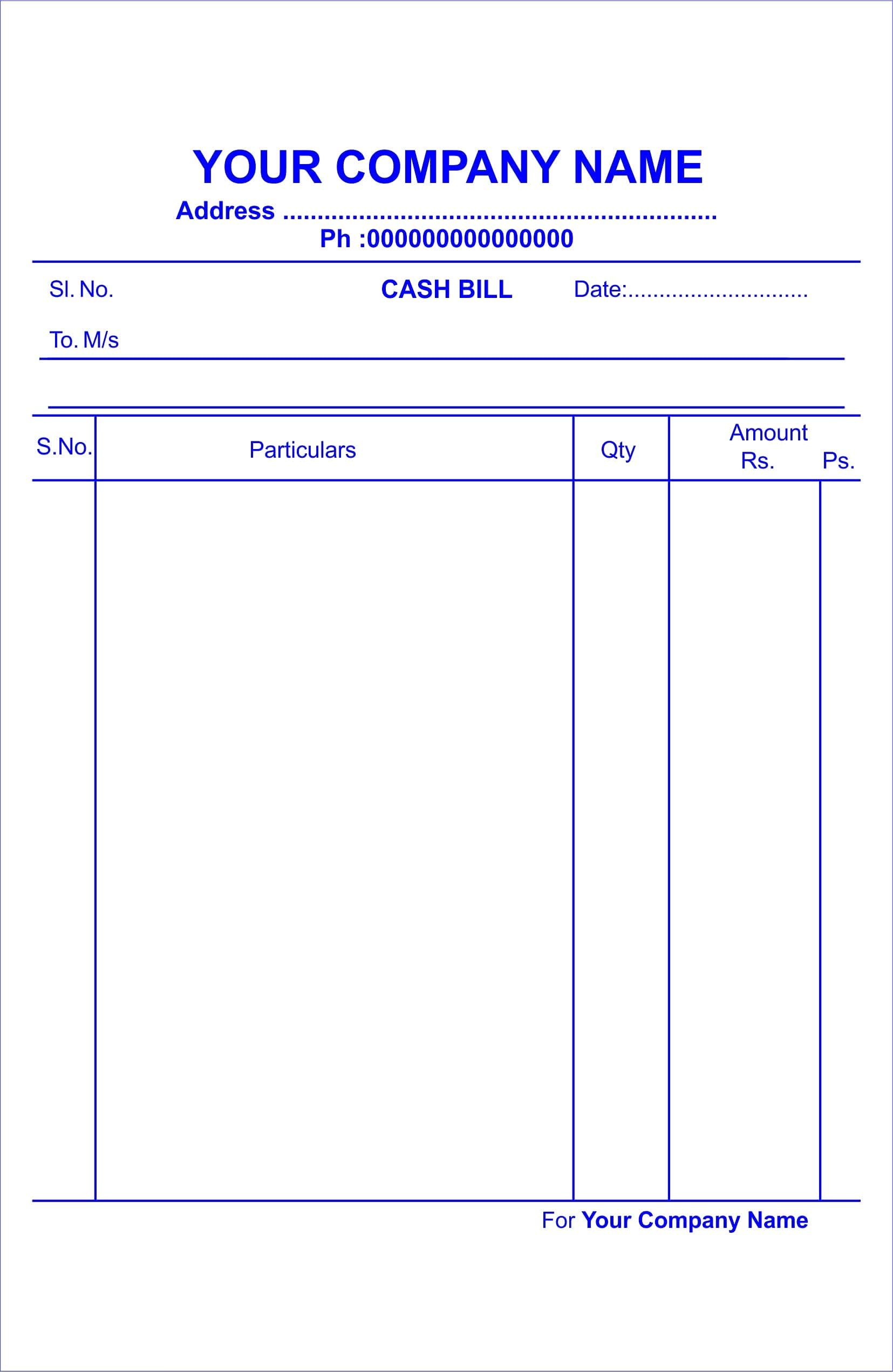 Bill Book (A5) with Your Company Name and Details. Pack of 6 Books